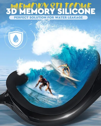 Vista 5 de Gafas de natación, antivaho y UV, gafas de natación transparentes, gafas de natación a prueba de fugas para adultos, hombres y mujeres