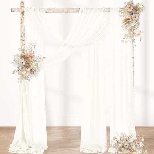 Vista 12 de MLMW Tela de Drapeado para Arco de Boda 1 Panel 29" x 20 Pies Tela Transparente Negra Cortinas de Telón de Fondo para Arco de Boda Cortinas Negro