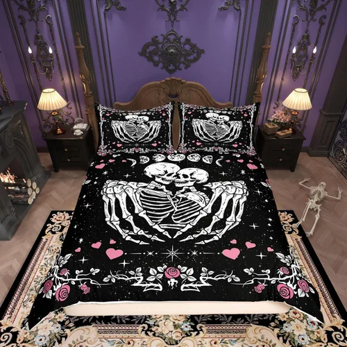 Vista 21 de Juego de ropa de cama de animales de gato misterioso, bohemio, exótico, tribal, abstracto, arte abstracto, juego de funda de edredón para decoración
