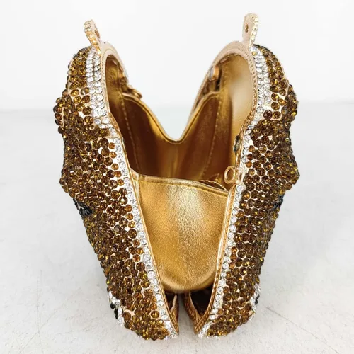 Vista 4 de Bolso de mano de cristal para mujer con forma de cabeza de caballo 3D brillante, S