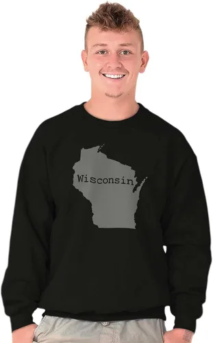Vista 4 de Classic Teaze Home State Pride - Sudadera con forma de Wisconsin para hombre o mujer