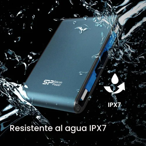 Vista 6 de Silicon Power - Armadura de disco duro externo portátil de 1 TB A80, resistente al agua USB 3.0 para PC, Mac, Xbox y PS4, color azul