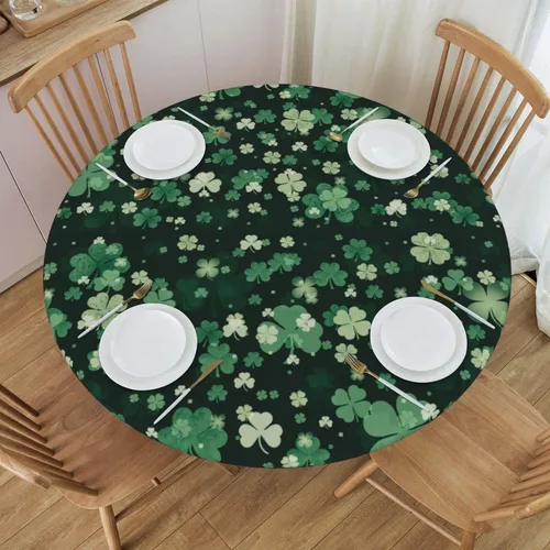 Vista 16 de Fiokroo Mantel con estampado a cuadros blancos y negros con borde elástico, mantel redondo de ajedrez, lavable, reutilizable, para cocina, comedor