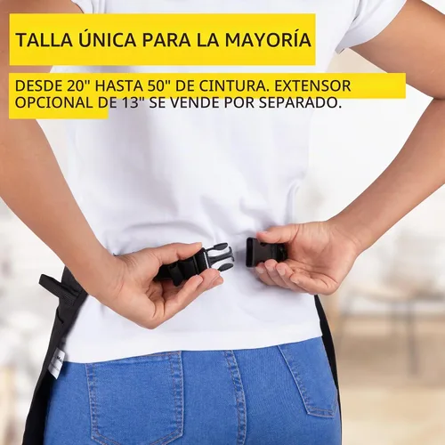 Vista 8 de Delantal de limpieza impermeable para tareas domésticas, cinturón de 5 bolsillos