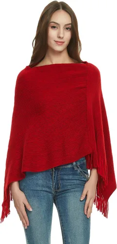 Vista 8 de Ferand Suéter tipo poncho ligero para mujer, chal versátil, regalos navideños para mujeres 2024 Negro