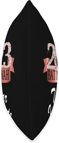 Vista 2 de 2023 Bat Mitzvah Gifts & Decorations For Girls 2023 - Almohada festiva con cita de murciélago Mitzvah, diseño de rosa negra, 16 x 16 pulgadas