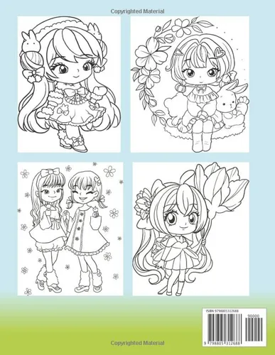 Vista 2 de CHIBI GIRLS Coloring Book For Girls, 56 Pages