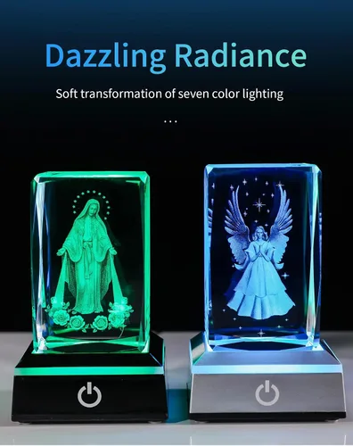 Vista 3 de Foto de cristal 3D, regalo personalizado para ella, él, mamá, papá, padre, regalo para parejas: foto personalizada en cristal, única