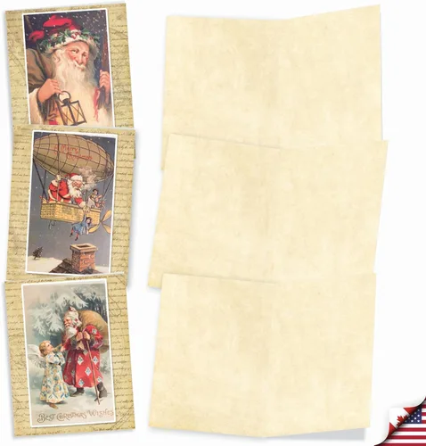 Vista 2 de The Best Card Company - Caja de 10 tarjetas de Navidad en blanco - Surtido de Papá Noel, adornos y tarjetas navideñas con sobres (4 x 5.12 pulgadas)