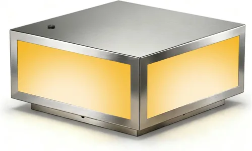 Vista 6 de Luz de poste de acero inoxidable cepillado 304 de 10 x 10 pulgadas, sensor de luz con certificación UL, luz de pilar grande para villas de lujo