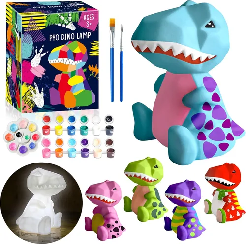 Vista 9 de FUNZBO 2 piezas Pintar tu propia lámpara de gato - Suministros de arte y manualidades, kits de pintura de gatitos para niños y adolescentes, juguete