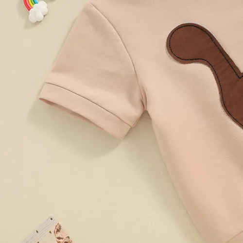 Vista 4 de Twopumpkin Verano Niño Niño Ropa de Bebé Camisetas de Manga Corta Top Y Pantalones Cortos Infantil Traje Neutral 6 9 12 18 24 Meses 2t