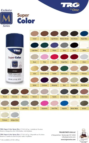 Vista 2 de TRG Super Color Spray Tinte para Cuero, Vinilo y Lienzo (#615 Negro / 10 Oz.)