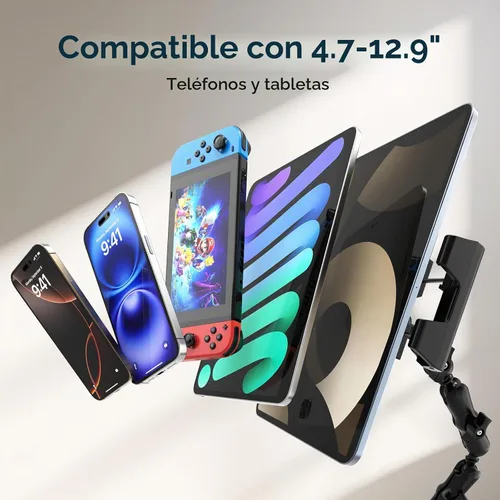 Vista 7 de OHLPRO Soporte de tableta con base de taladro resistente para coche y camión, soporte para tablero de instrumentos con brazo ajustable de 360 etapas