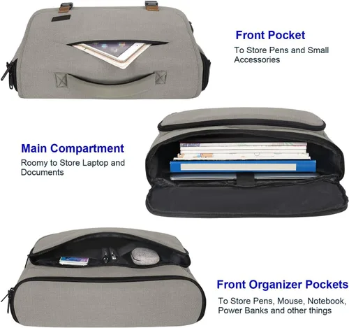 Vista 45 de MATEIN Bolsa tipo mensajero para hombres, mochila escolar para adolescentes, ligera de 17.3 pulgadas, maletín para laptop grande, bolsa cruzada