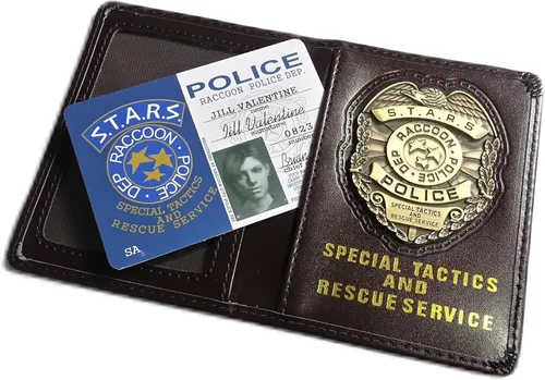 Vista 3 de Resident Evil Biohazard S.T.A.R.S RPD Wallet Jill Valentine ID Holder Chris Leon Wesker Cosplay