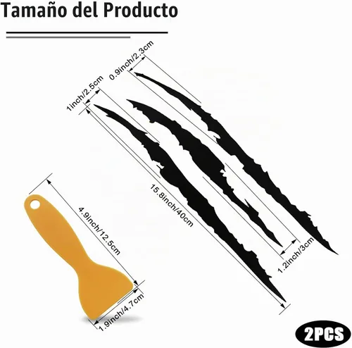Vista 2 de Claw Marks - Adhesivo universal para faros delanteros y parachoques, gráficos de arañazos de monstruos, impermeable