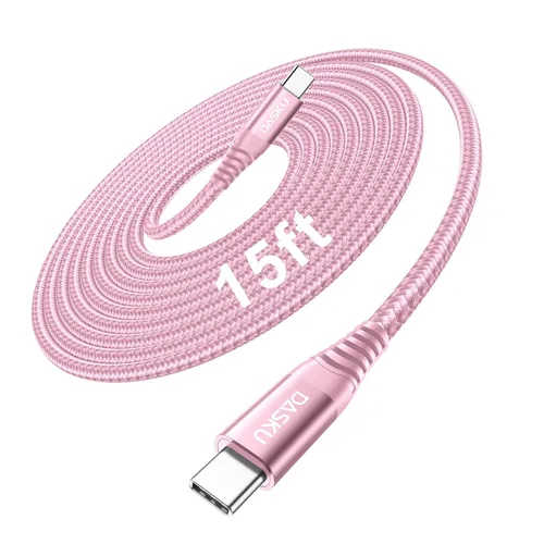 Vista 14 de Dasku iPhone 17 USB C a USB C de carga rápida, 60 W (3.1 A), paquete de 2 cables cargador de carga de 3 pies tipo C para iPhone 17/16/15/15 Plus/15