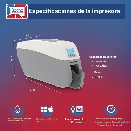 Vista 5 de Bodno Magicard 600 Impresora de tarjetas de identificación de doble cara y suministros completos Software de identificación de paquete - Edición