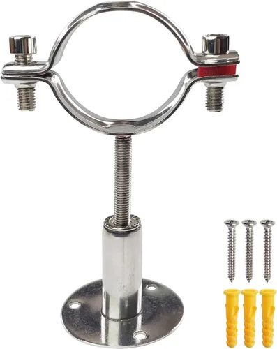 Vista 7 de Soporte de tubo de techo de montaje en pared de acero inoxidable 304 Soporte de tubo de techo ajustable correas de tubo de abrazadera para tubo
