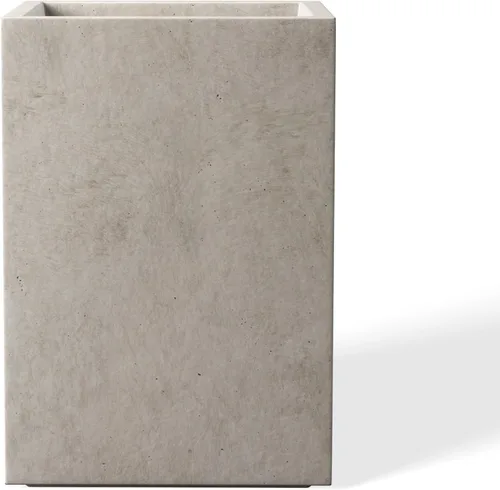 Vista 12 de Kante Macetas rectangulares de hormigón de 12.6 pulgadas de alto, macetas ligeras para interiores y exteriores con orificio de drenaje y tapón