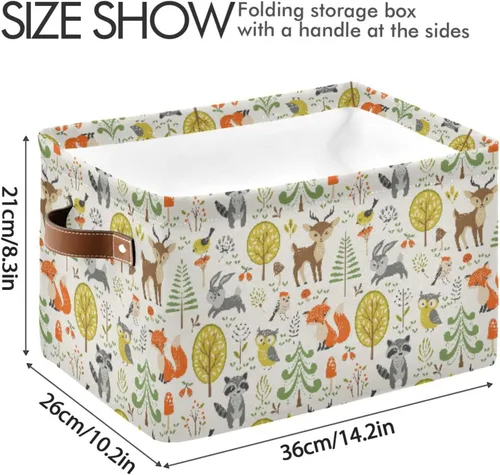Vista 4 de senya Cesta de almacenamiento de 2 piezas, bolsa de ropa plegable grande rectangular de tela plegable para la ropa sucia, cubo de lavado plegable