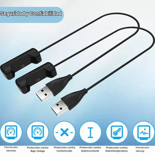 Vista 2 de Cable de carga para Fitbit Flex 2, cable de carga USB para Fitbit Flex 2 (paquete de 2, 11.8 in/1 pie)