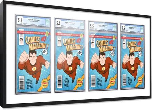 Vista 146 de Poster Palooza Marco de cómics con paspartú para 1 cómic de grado CGC, CBCS o PGX, marco de cómic de bronce para cómic de 8.125 x 13 pulgadas