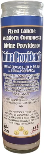 Vista 3 de Vela religiosa de cristal - Blanco - Tiempo de combustión de 7 días