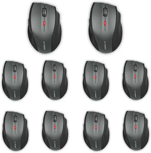 Vista 10 de E-YOOSO - Ratón inalámbrico Bluetooth para portátil, ratón óptico portátil para computadora, 6 botones, inalámbrico 2.4GHz con receptor USB, 4800