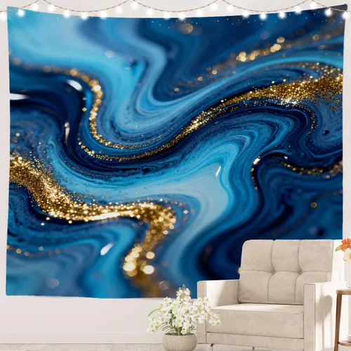 Vista 45 de Batmerry Abstract Repeat Polyester Tapestry, Tiled Directional Lightweight Wall Hanging High-Definition Print Backdrop For Dorm Room Bedroom Living