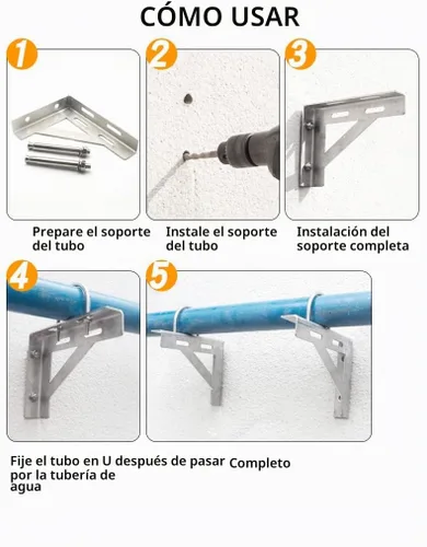 Vista 6 de Primst Soporte en L resistente, soporte de montaje en pared de acero inoxidable para montaje en techo, abrazadera de soporte triangular