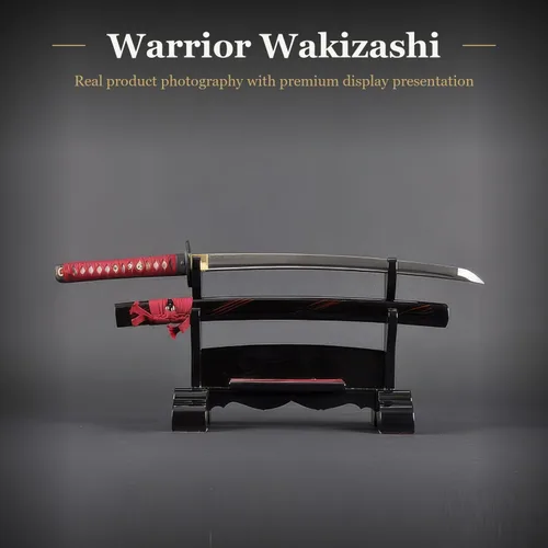 Vista 2 de Handmade Sword Espadas wakizashi samurai japonesas, prácticas, forjadas a mano, acero al carbono 1045/1095, templado calentado, espiga completa