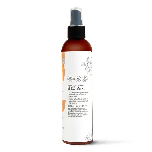 Vista 2 de CIBU Curl + Coil - Crema en aerosol sin enjuague, 8 onzas, espray desenredante para el cabello para mujeres para revitalizar y activar rizos