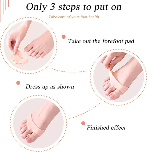 Vista 5 de Almohadillas metatarsianas para mujeres y hombres, paquete de 8 cojines para aliviar el dolor de pies, almohadillas de panal para el neuroma