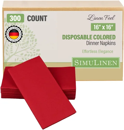 Vista 28 de SimuLinen Servilletas de Papel Desechables con Sensación de Lino Rosa Antiguo Rosa Empolvado – Servilletas de Cena de Boda Tipo Tela, Papel de Lujo