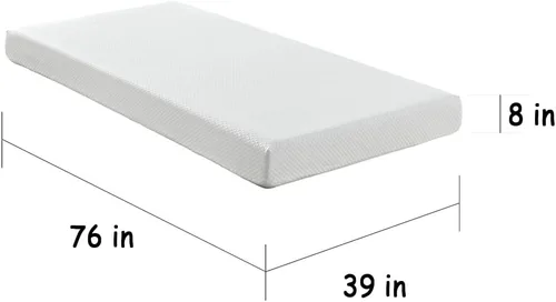 Vista 3 de Funda de colchón de vinilo pesado, tamaño individual, color blanco, 100% impermeable, protector de colchón de tamaño individual, sin cremallera