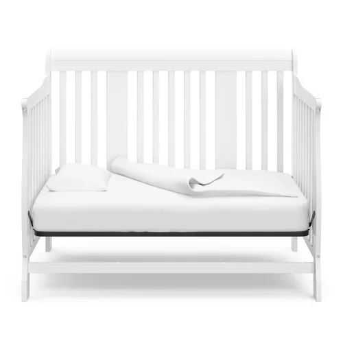 Vista 7 de Cuna convertible Stork Craft Tuscany 4 en 1., Cuna, Blanco Easily Converts to Toddler Bed, Day Bed or Full Bed, 3 Position Adjustable Height
