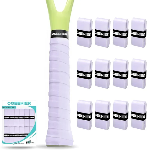 Vista 27 de OGEENIER Cinta de agarre para raqueta de tenis, paquete de 3, 6, 12 cintas de agarre de tenis, absorbente y antideslizante, cinta de agarre suave