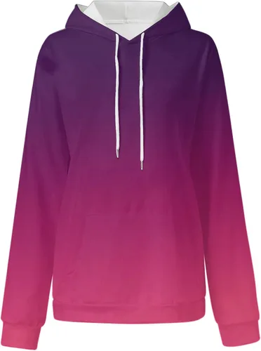 Vista 2 de IHGFTRTH Sudadera con capucha para mujer, con estampado floral, casual, para otoño e invierno, con bolsillo