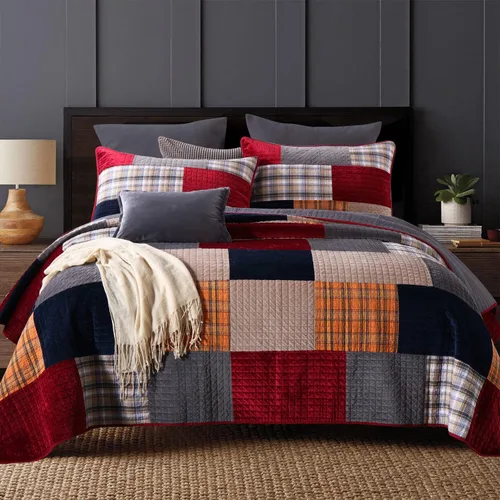 Vista 29 de Secgo Juego de edredón twin para cama - Edredones 100% algodón tamaño twin, colchas negras con 2 fundas de almohada, ropa de cama ligera reversible