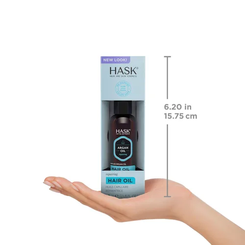 Vista 7 de HASK Repair - Juego de champú y acondicionador de aceite de argán + aceite de brillo, 2 viales