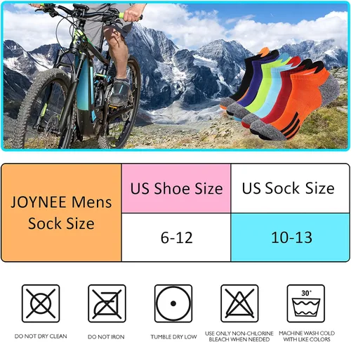 Vista 7 de JOYNÉE Mens Ankle Low Cut Athletic Tab Socks for Men Sport Comfort Cushion Sock 6 Pack