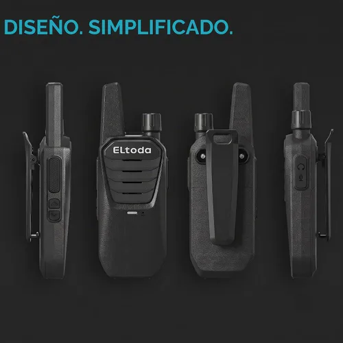 Vista 5 de E02 Walkie Talkies for Adults Rechargeable Two Way Radio