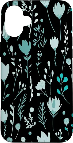 Vista 23 de Teal Floral Flowers Wildflowers Garden Botanical Love Case for iPhone 17