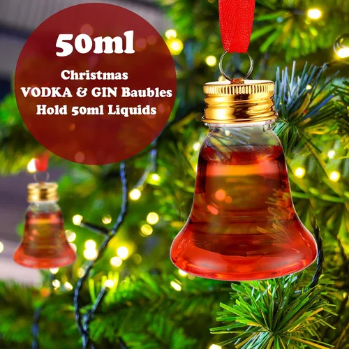 Vista 4 de Patelai 36 Piezas Bolas de Bebida de Navidad Adornos de Vaso de Chupito Transparente Adornos Rellenables para Árbol de Navidad Bombillas de Botella
