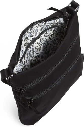 Vista 4 de Vera Bradley - Bolsa cruzada para mujer, de algodón característico de la marca, con triple cremallera, hipster