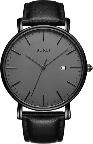 Vista 21 de BUREI Relojes de pulsera para hombre, relojes minimalistas de moda, analógicos de cuarzo, impermeables para hombres