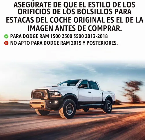 Vista 3 de JERBOR Cubiertas de bolsillo de estaca de silicona para Dodge Ram 1500 2500