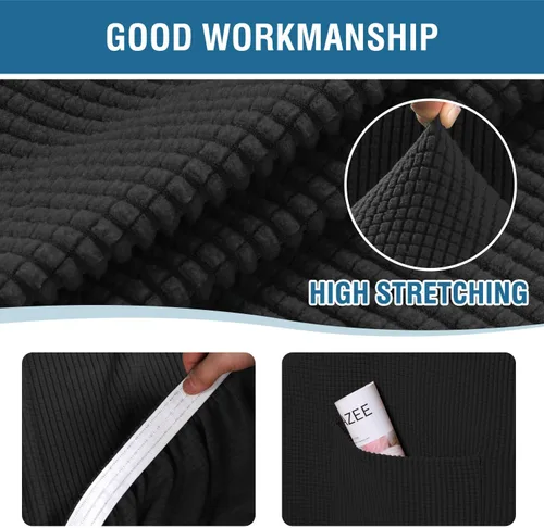 Vista 4 de H.VERSAILTEX Fundas elásticas para sillas de varias piezas, fundas para cojines ajustables para asiento y respaldo